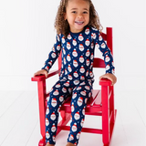 Vintage Santa Two Piece Jammies-Navy