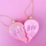 Pink BFF heart ornament