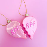 BFF heart ornament