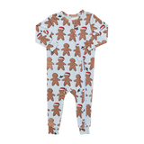 Blue Gingerbread Romper