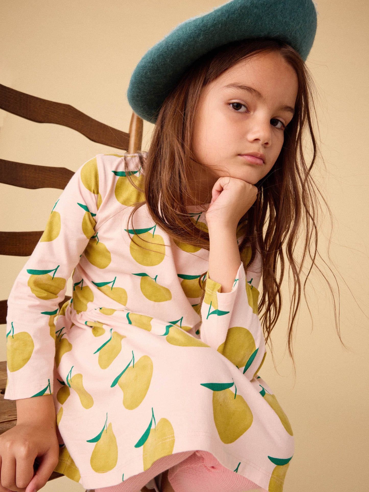 Pears Long Sleeve Skirted Dress