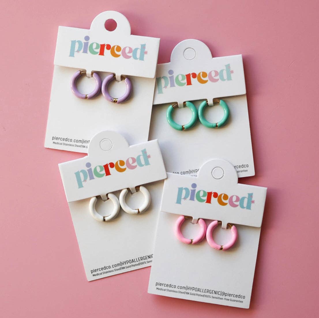 Color Enamel Huggie Earrings (3 color options) - Après NJ