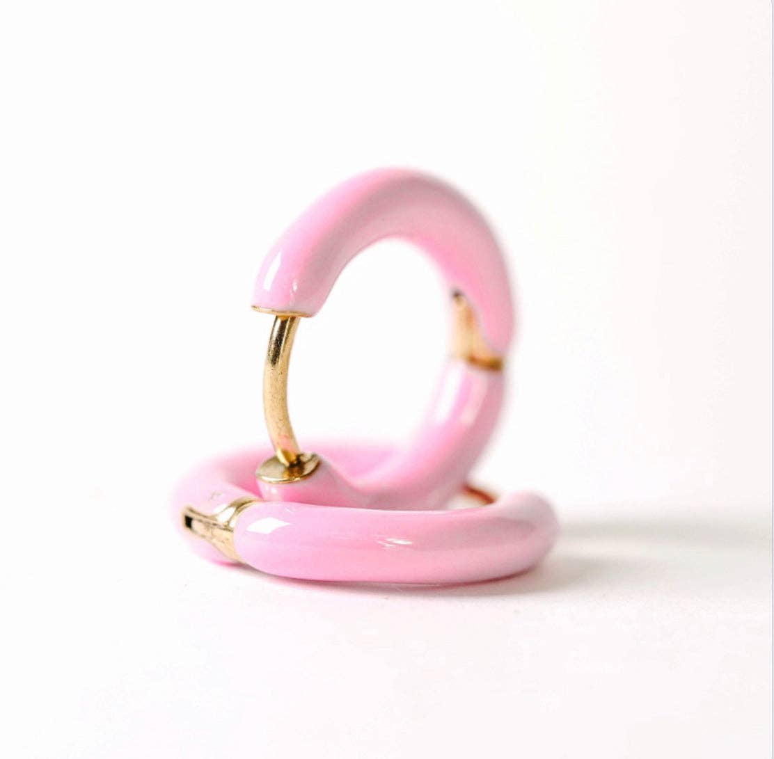 Color Enamel Huggie Earrings (3 color options) - Après NJ
