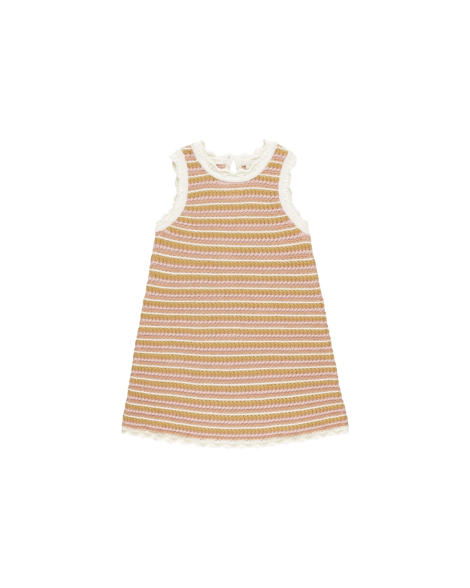 Crochet Tank Mini Dress - Pink Stripe - Après NJ