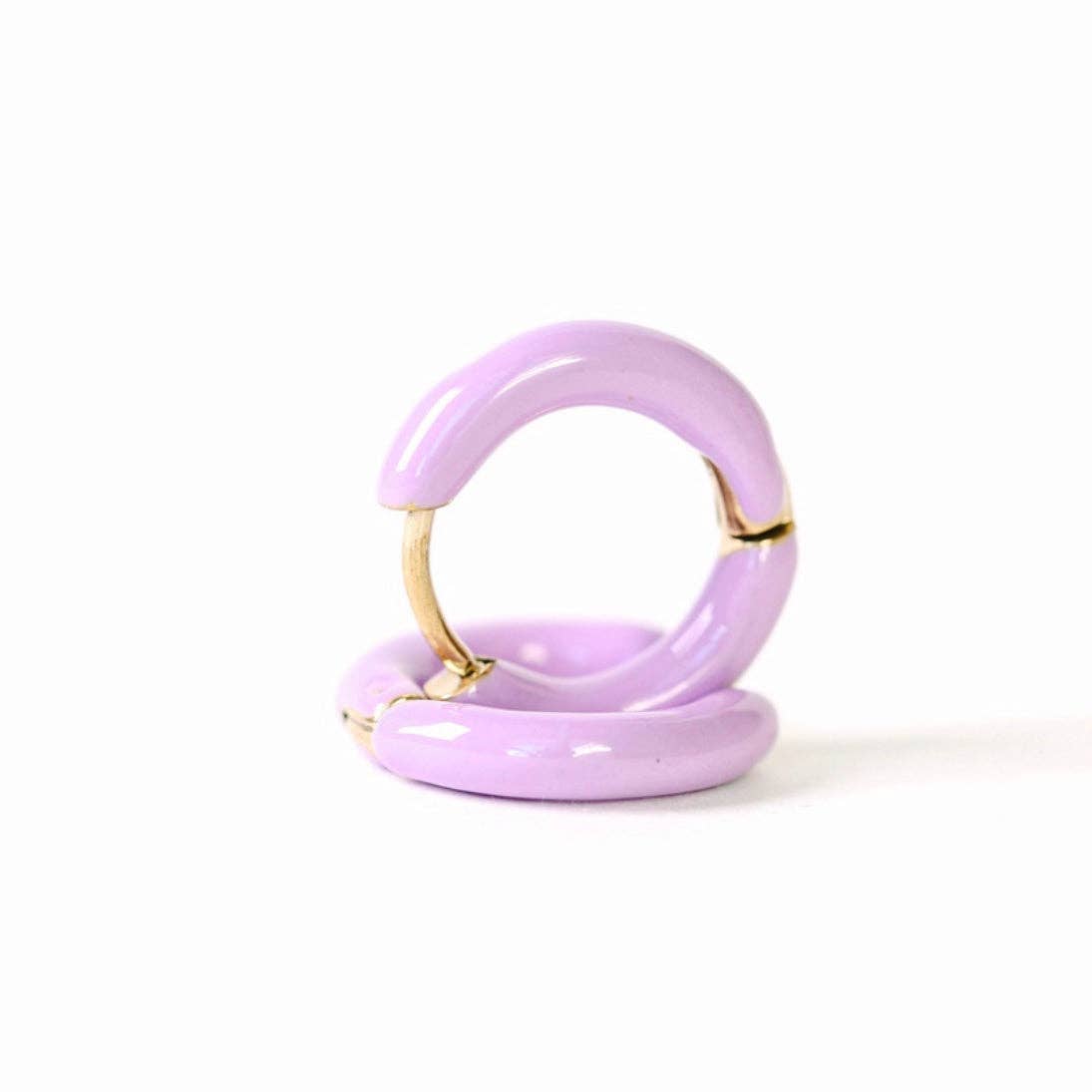 Color Enamel Huggie Earrings (3 color options)