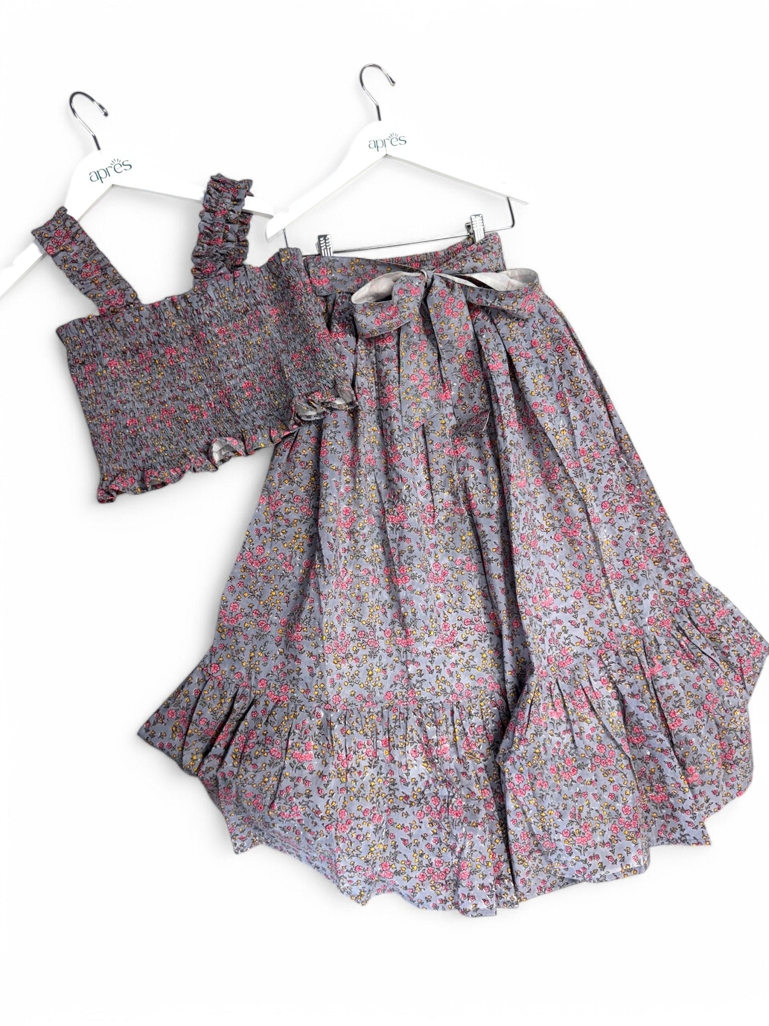 Dark Floral Maxi Skirt and Top Set - Après NJ