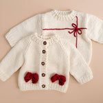 Red Bow Cardigan Kids Baby Sweater Christmas Holiday Love