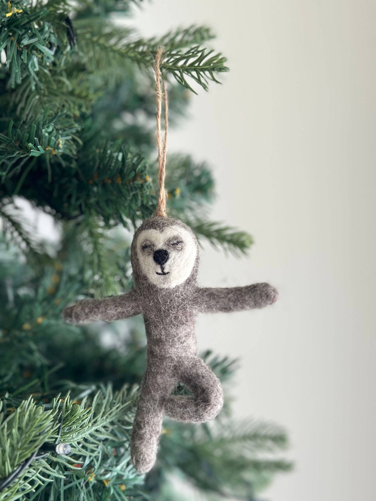 Felt Sloth Ornament: Yoga Sloth - Après NJ