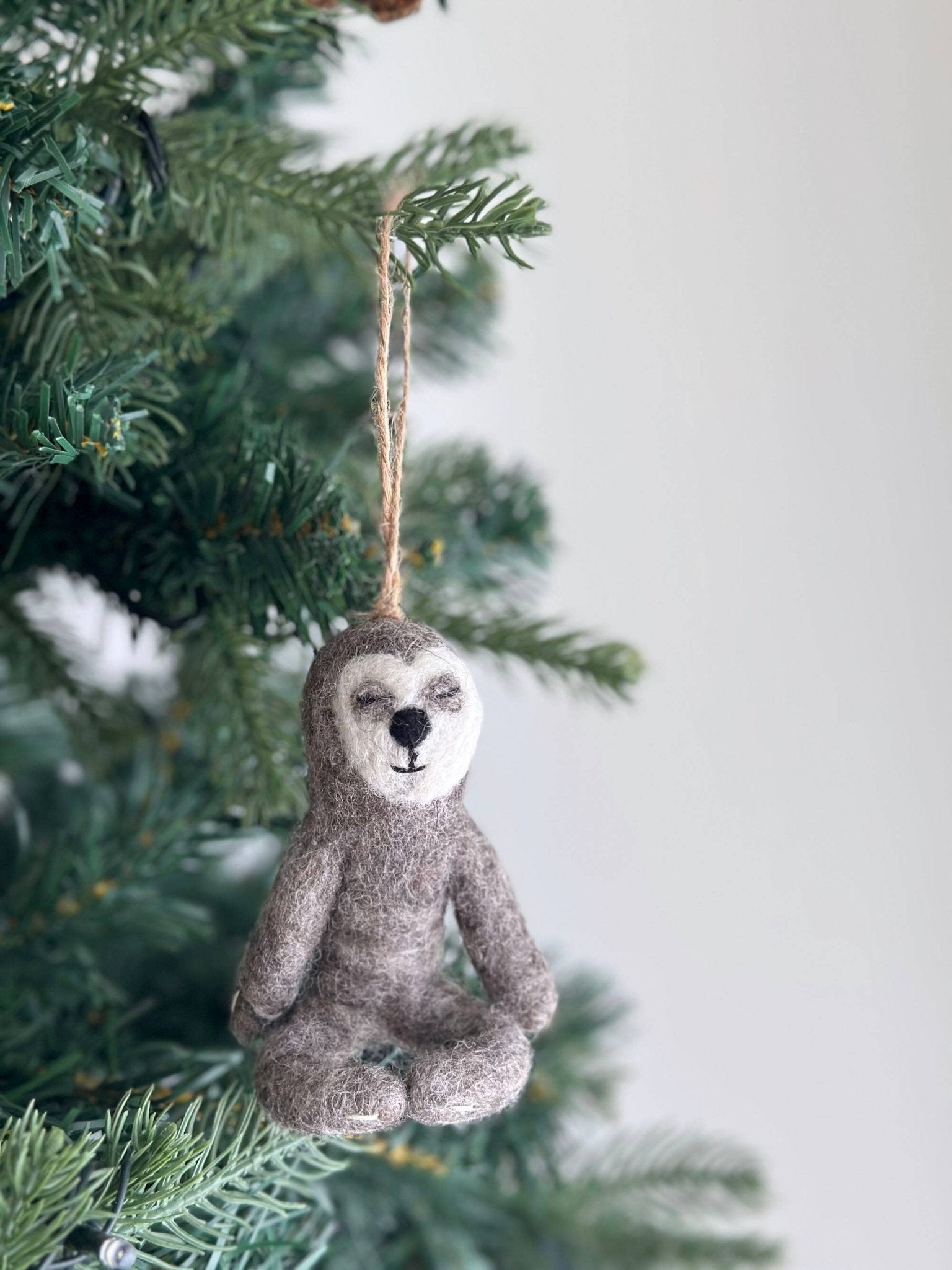 Felt Sloth Ornament: Yoga Sloth - Après NJ