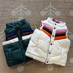 Girls Reversible Ellis Ruffle Vest - Cream stripe - Après NJ