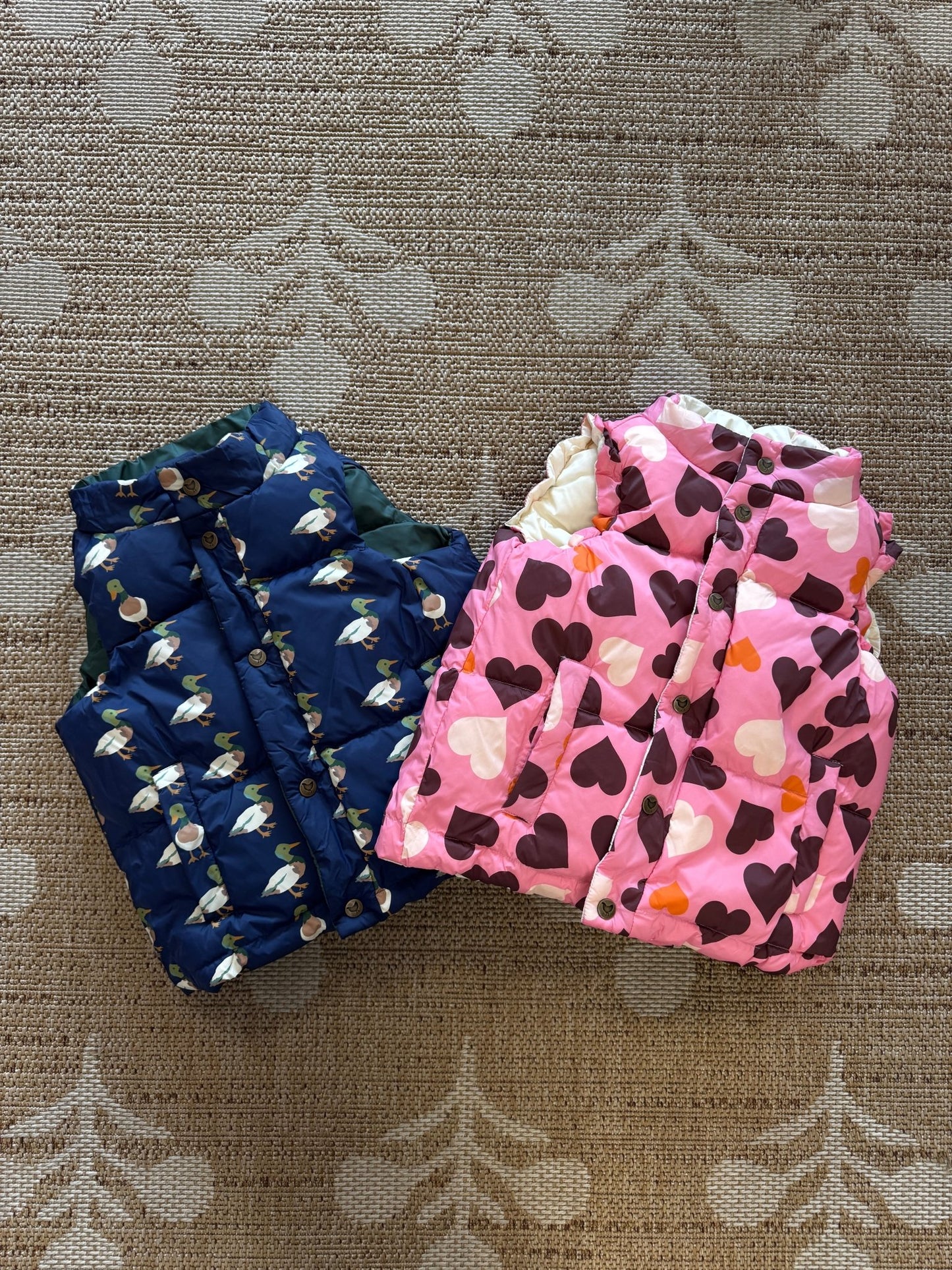 Girls Reversible Ellis Ruffle Vest - Cream stripe - Après NJ