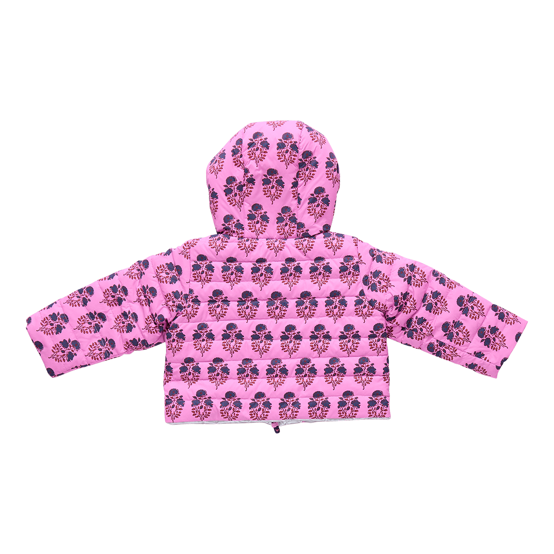 Girls Reversible Riley Jacket - Pink Strawflower - Après NJ