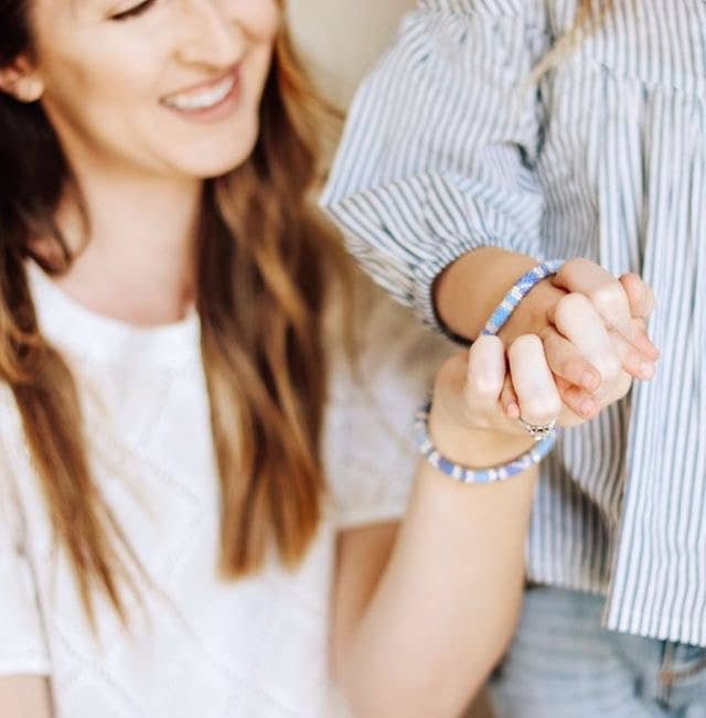 Mommy & Me Roll - On® Bracelets Aquamarine - Set of 2 - Après NJ