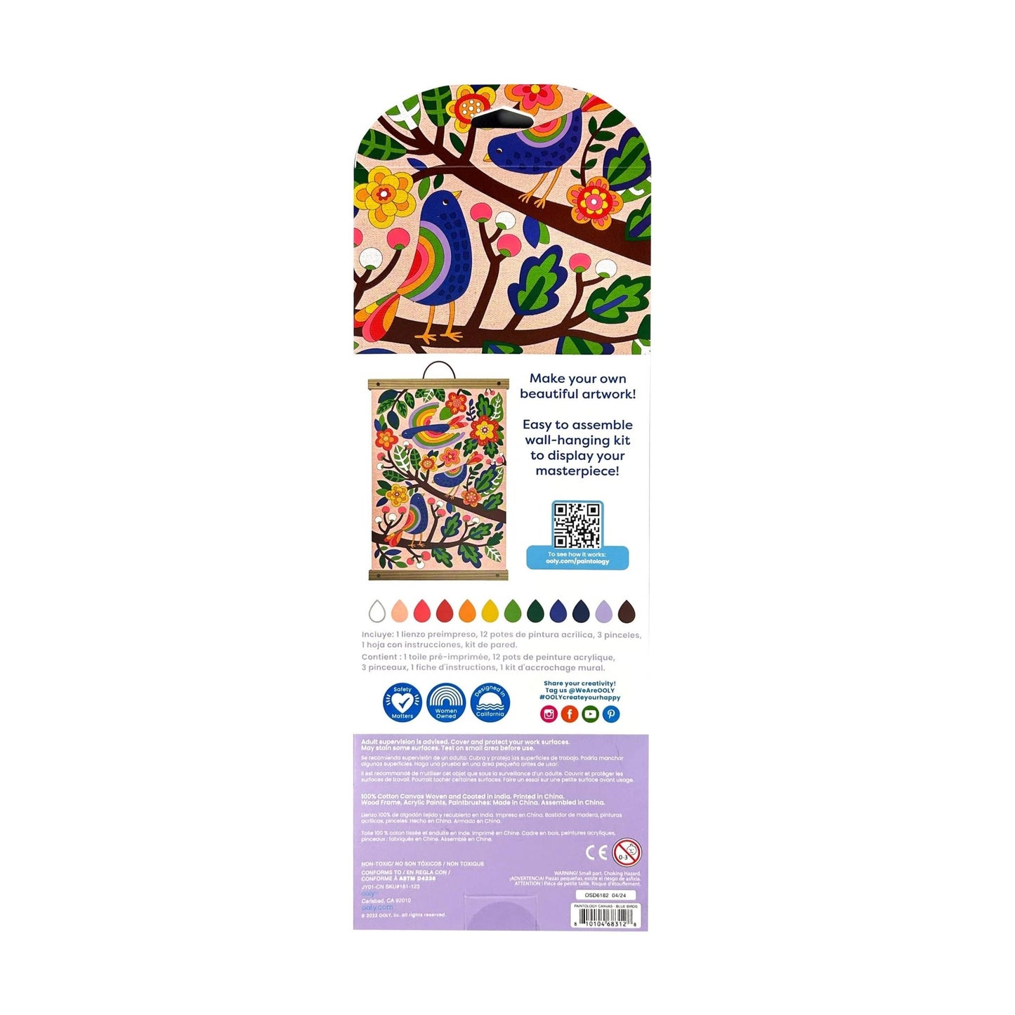 Paint By Number Canvas Kit - Blue Birds - Après NJ