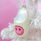 Pink Smiley Face Slipper Christmas Ornament - Après NJ