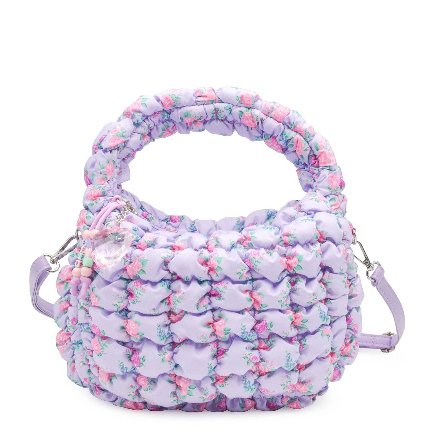 Quilted Scrunchies Floral Printed Mini Hobo Crossbody Bag - Après NJ