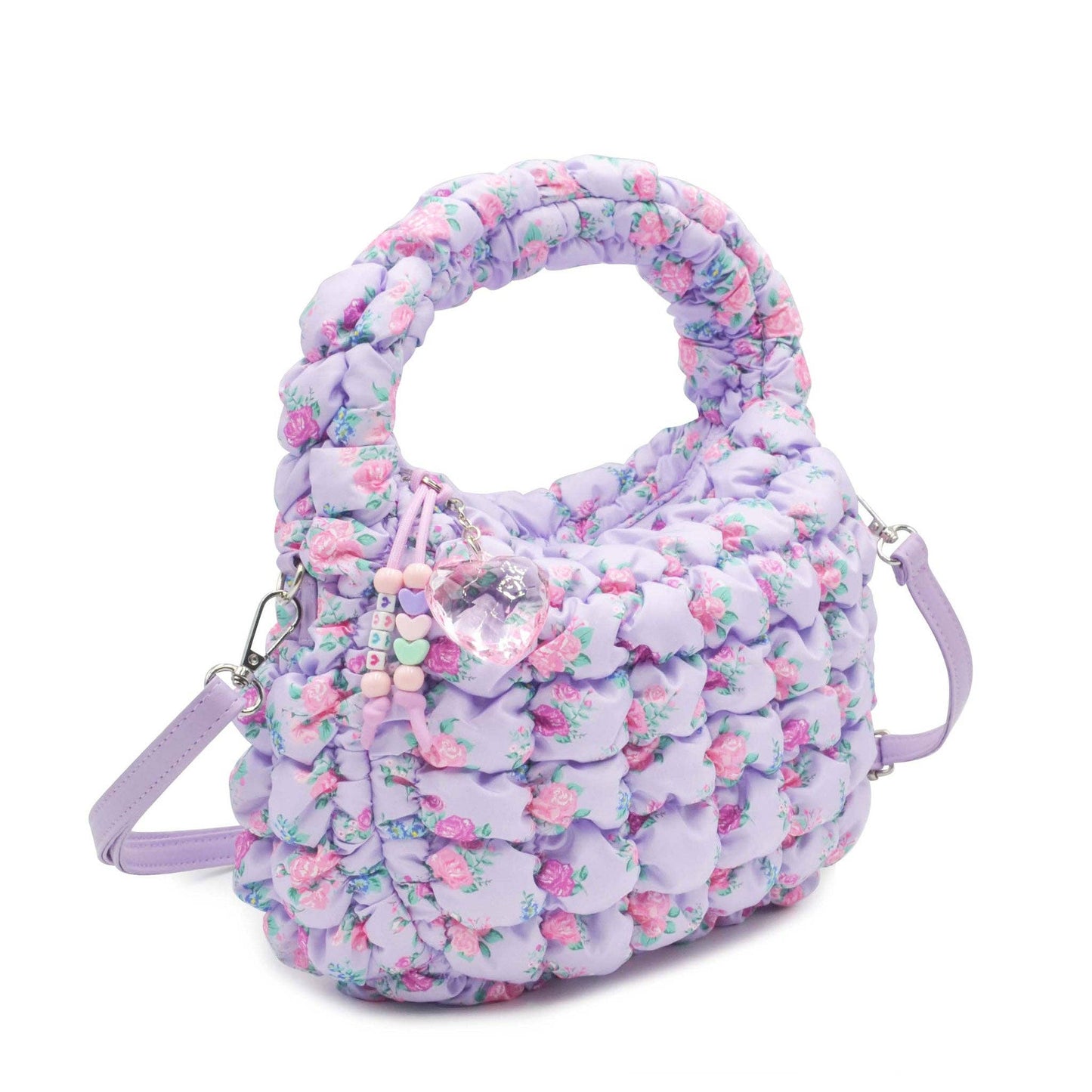 Quilted Scrunchies Floral Printed Mini Hobo Crossbody Bag - Après NJ