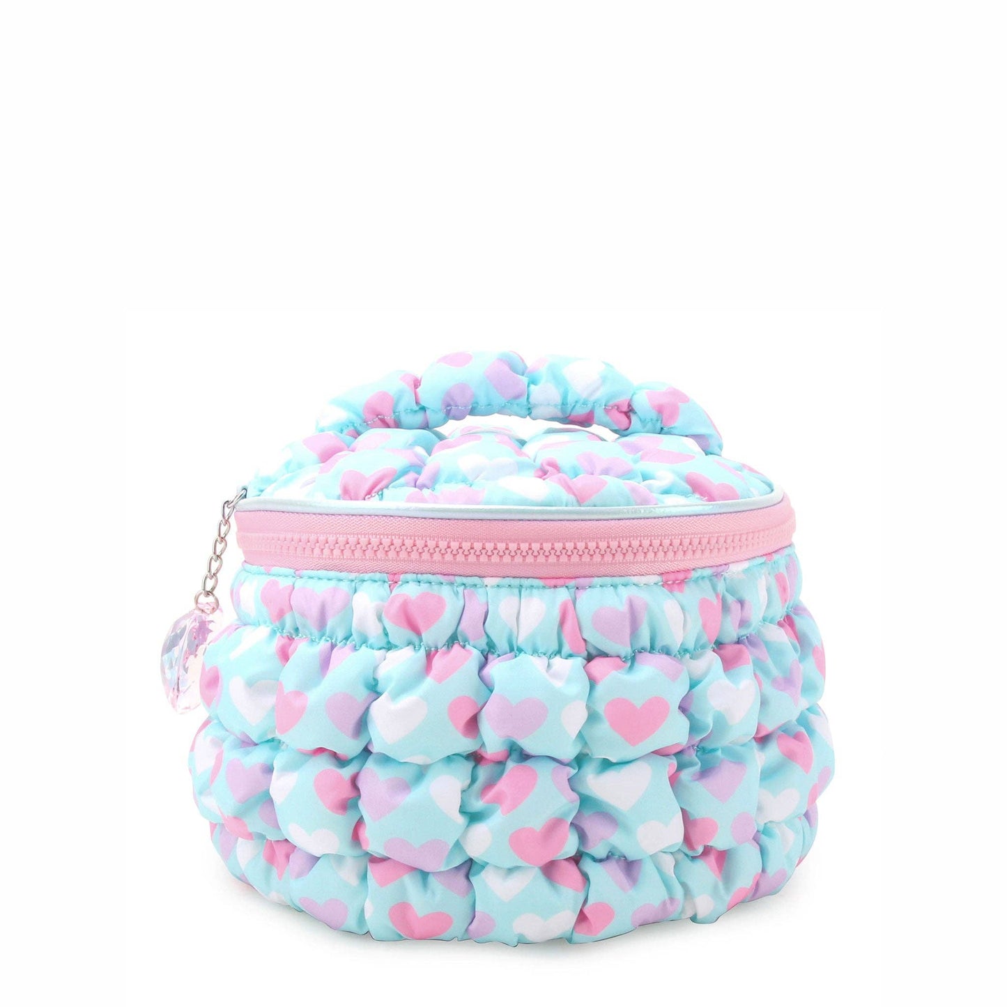 Quilted Scrunchies Printed Hearts Glam Bag with Heart Charm - Après NJ