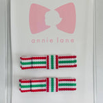 Red & Green stripe Hairclip - Après NJ