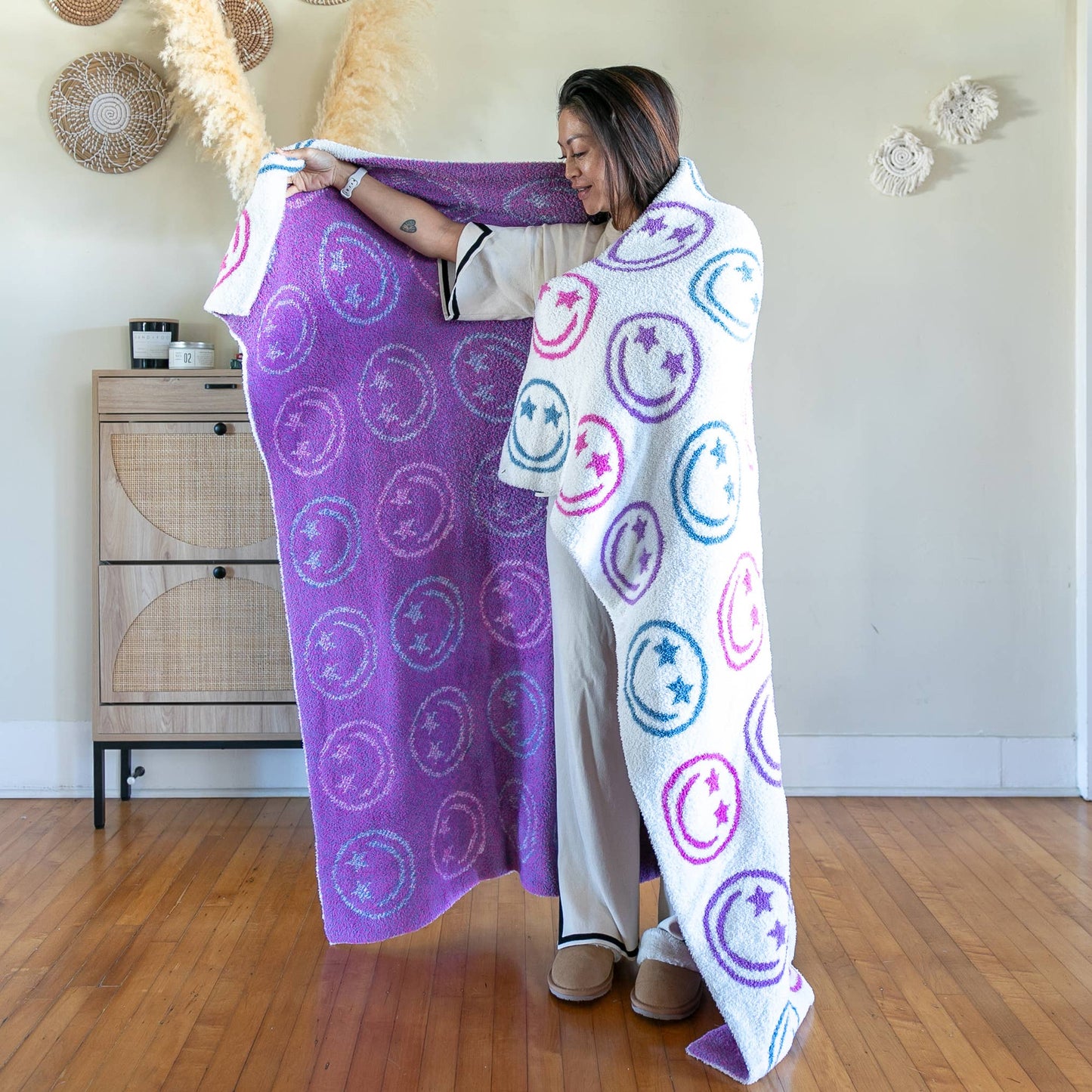Star Eyes Happy Faces Blanket - Après NJ