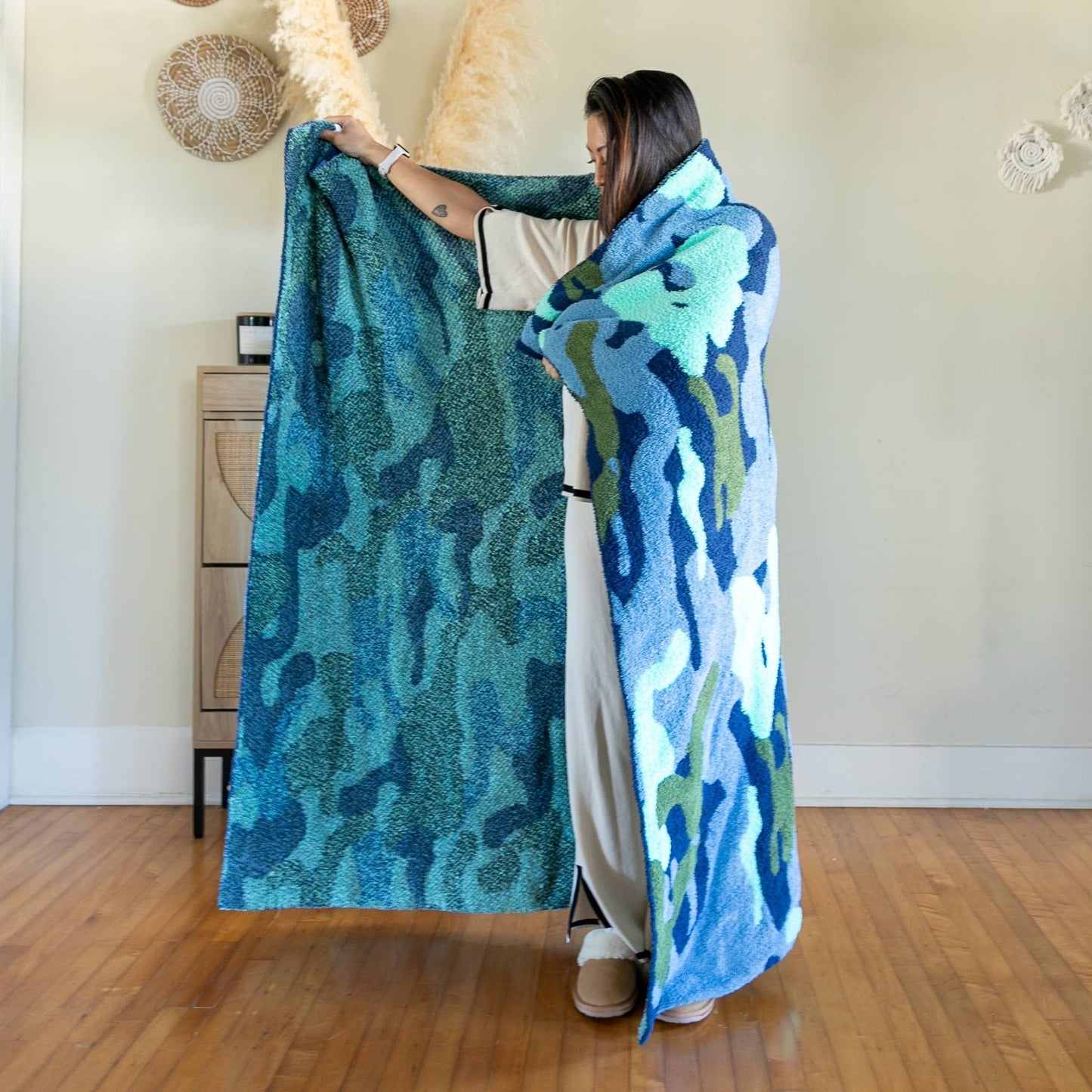 Throw Blanket - Camouflage - Blue & Green - Après NJ