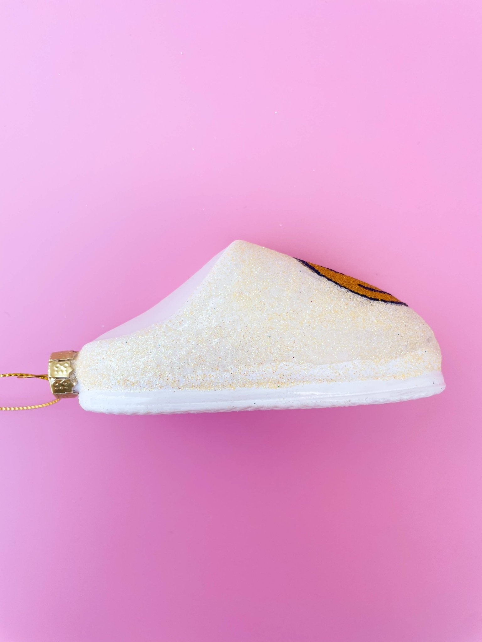 Yellow Smiley Face Slipper Christmas Ornament - Après NJ