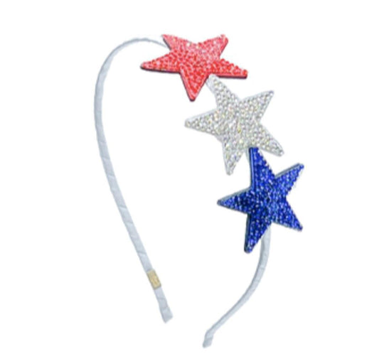 Patriotic Crystalized Stars Thin Headband