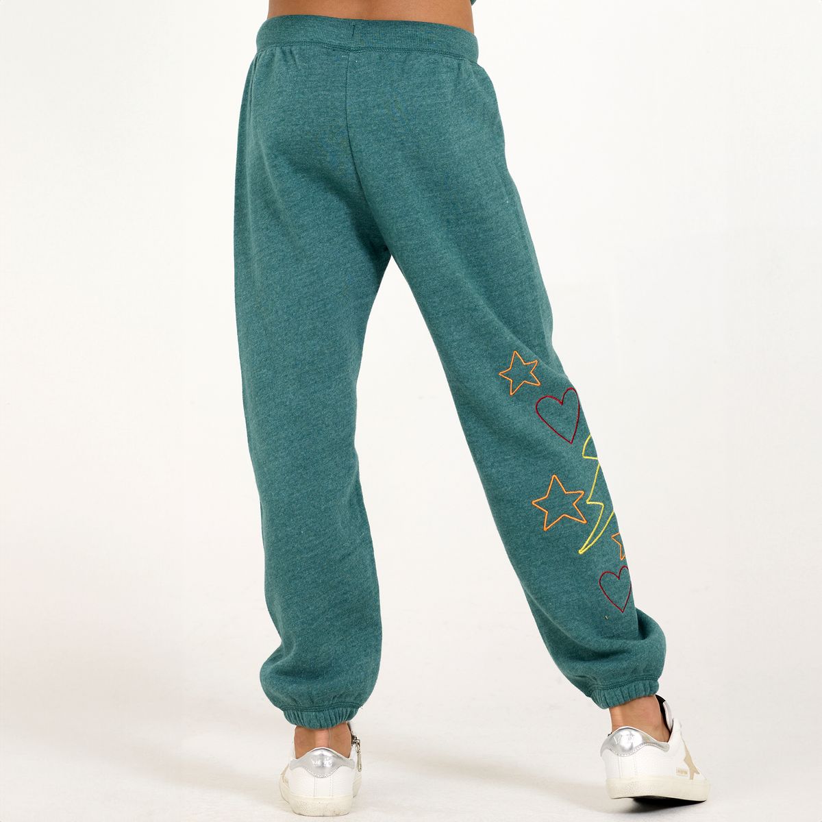 Lightning Heart Star Embroidered Joggers