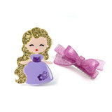 Cute Doll w/ Purple Dress & Bow Clip