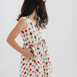 Strawberry Blush Sleeveless Twirl Dress