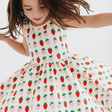 Strawberry Blush Sleeveless Twirl Dress