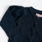 Pointelle Navy Flower Cardigan