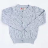 Pointelle Light Blue Flower Cardigan
