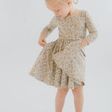 Bella Brown 3/4 Sleeve Twirl Dress