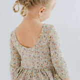 Bella Brown 3/4 Sleeve Twirl Dress