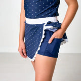 Navy Polka Dot Scalloped Skort