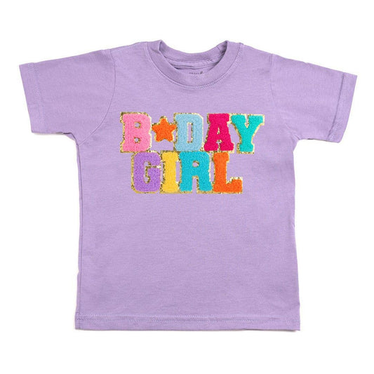Lavender Birthday Girl Patch Short Sleeve T-Shirt