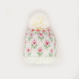 Bitty Blooms White Beanie Hat