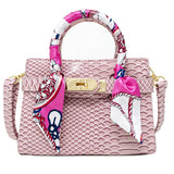 Hot Pink Crocodile Scarf Handbag