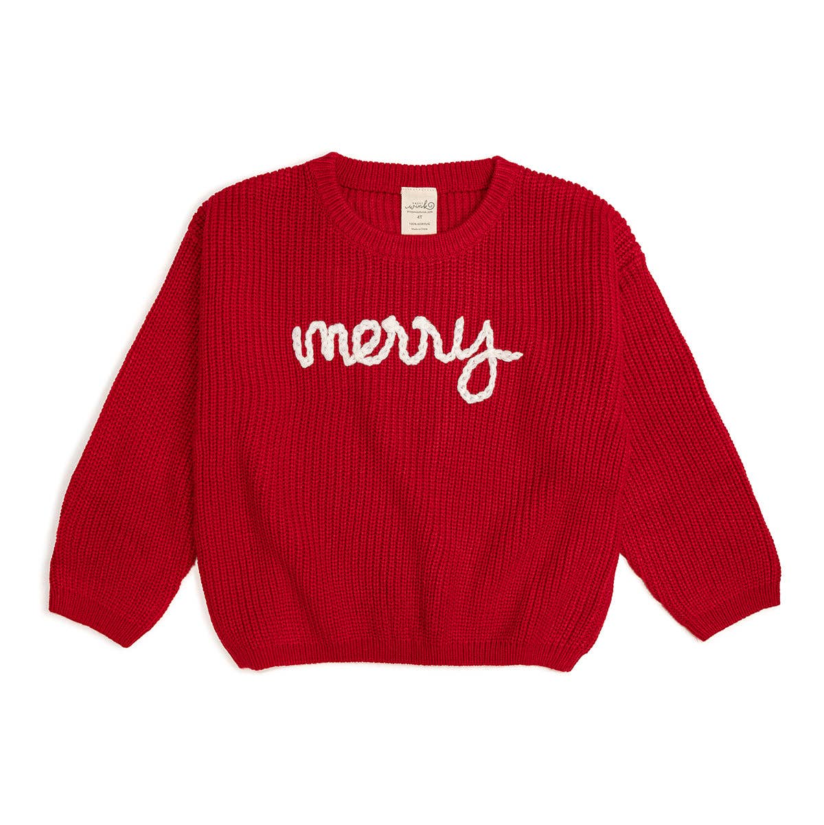 Red Yarn Knit Merry Sweater