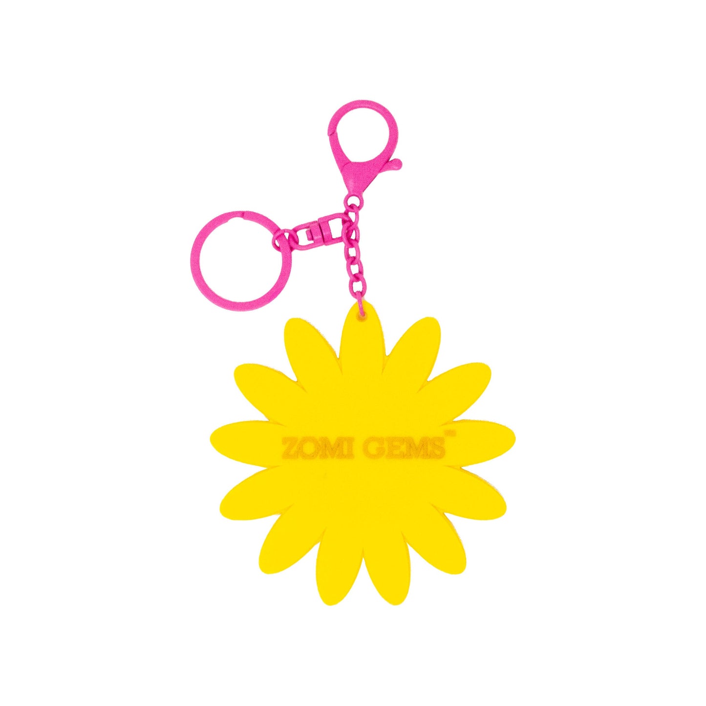 Happy Face Smiley Flower Keychain