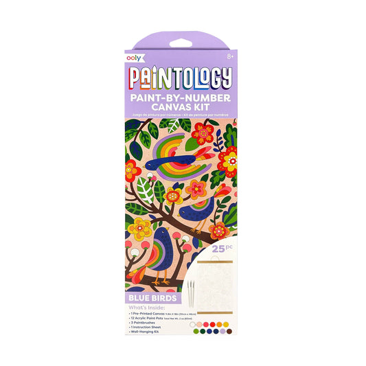 Bird paint by number canvas kit