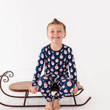 Vintage Santa Two Piece Jammies-Navy