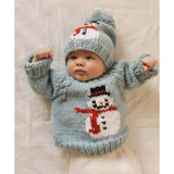 Snowman Surf Blue Beanie Hat