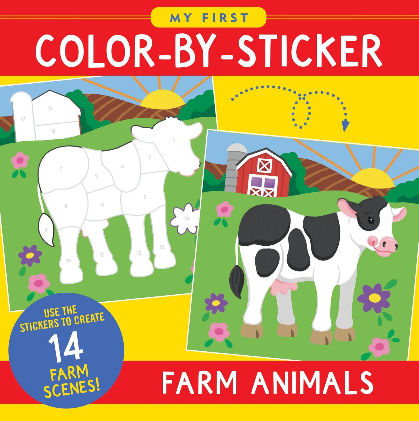 Farm Animal Color-By-Sticker Book