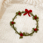 Wreath Sweater Baby Kid Christmas Holiday Bow