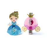 Cute Doll w/ Blue Dress & Carriage Clips