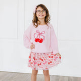 Pink Velvet Pearl Bow Clip