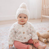 Bitty Blooms White Cardigan