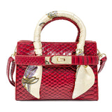 Red Crocodile Scarf Handbag